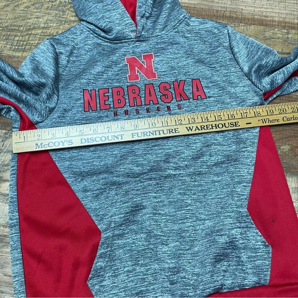 Youth Boys Sz Large 16-18 Red NEBRASKA CORNHUSKERS Hoodie Hooded Sweat Shirt - Picture 5 of 11